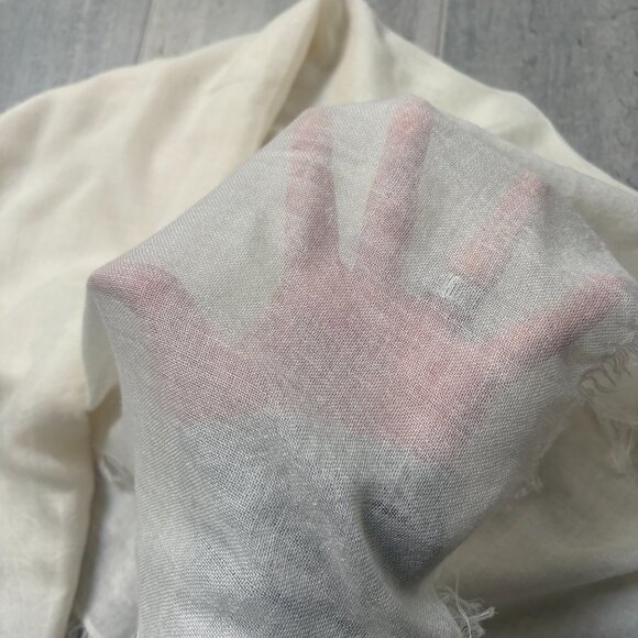 Lightweight Scarf Pashmina Wrap Fringe Edges Cream OS - Picture 2 of 4